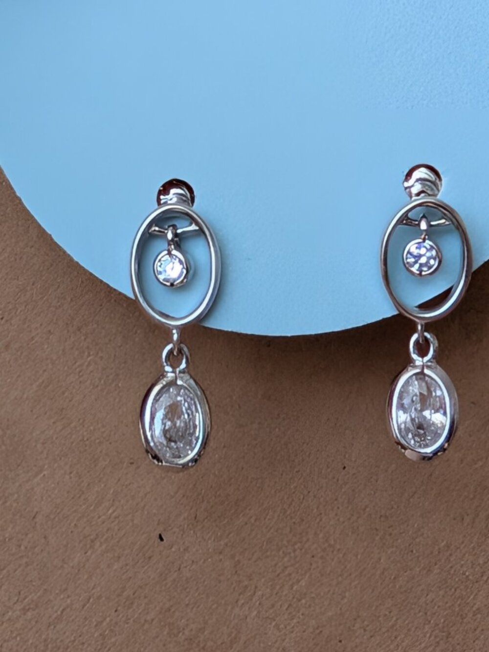 925 Made in Italy crystal MJI Stud Dangle earrings